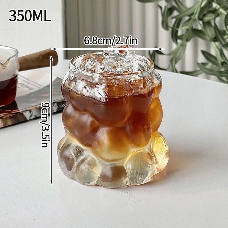 INS 3D Rose Glass Cup Unique HeatResistant Tumbler HighPerformance Floral Juice Mug 7