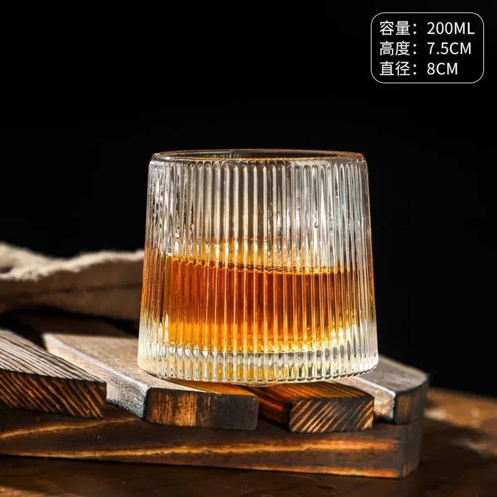 Creative Spinning Whiskey Tumbler HighPerformance Durable Glassware For Cocktails Brandy 6