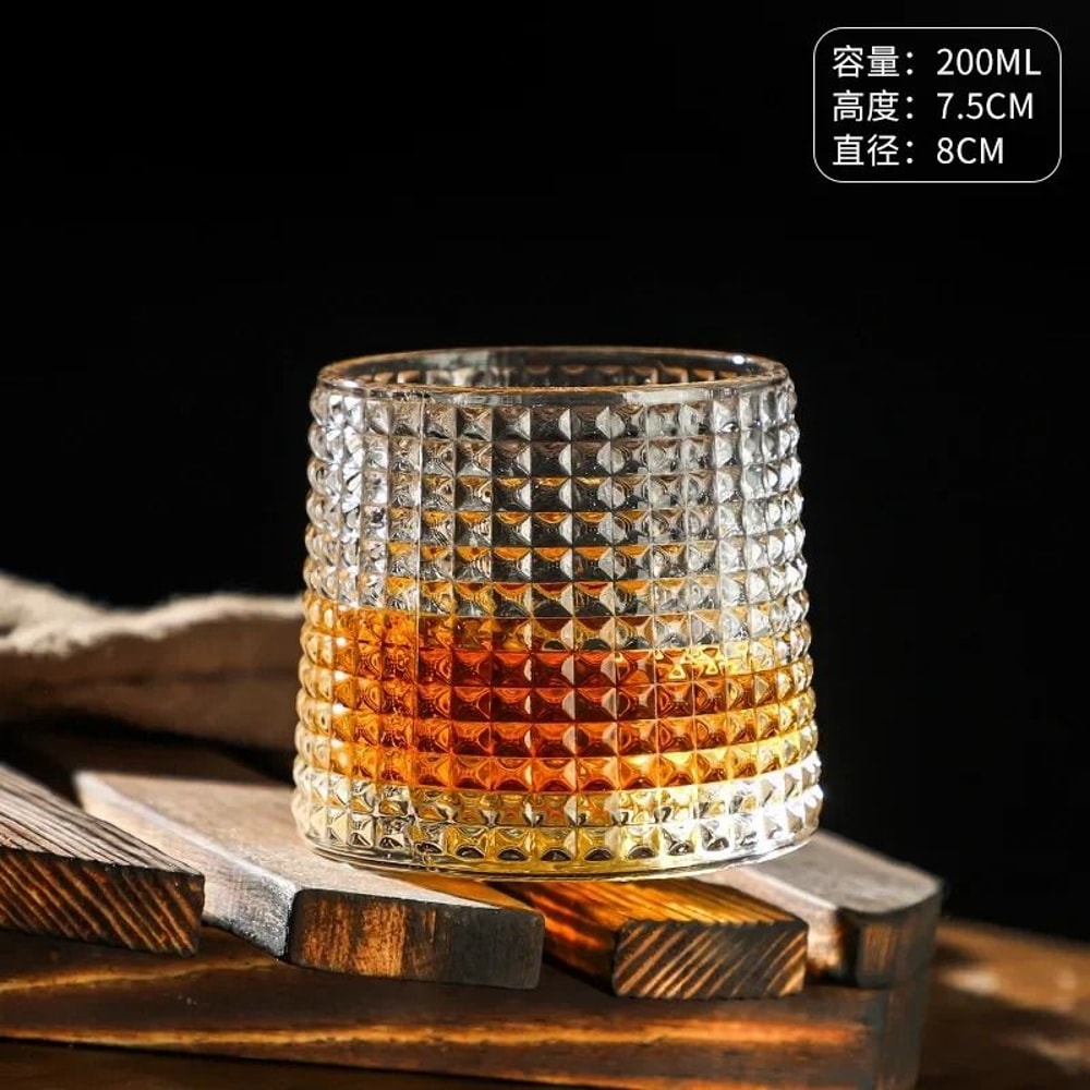 Creative Spinning Whiskey Tumbler HighPerformance Durable Glassware For Cocktails Brandy 7