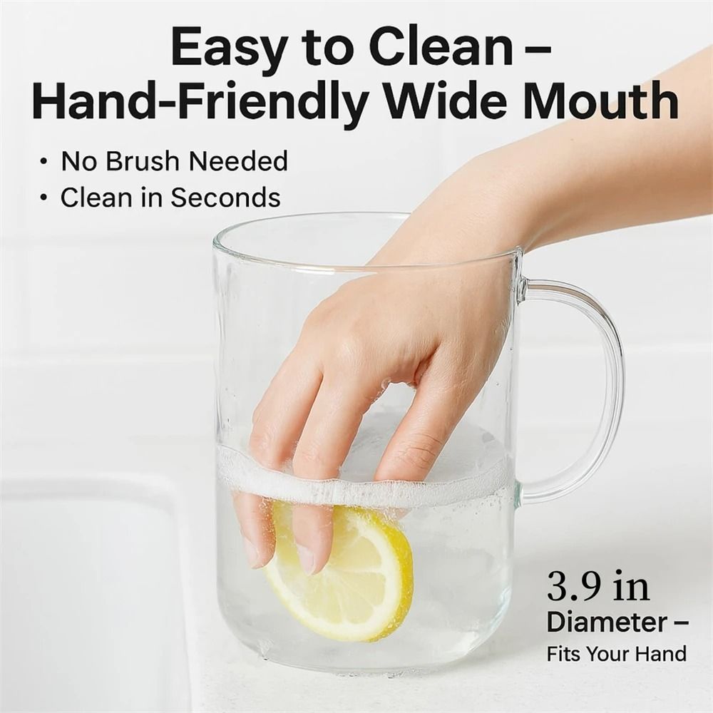 1000ML UltraCapacity Glass Tumbler HighPerformance Iced Coffee Mug With Straw Lid 3