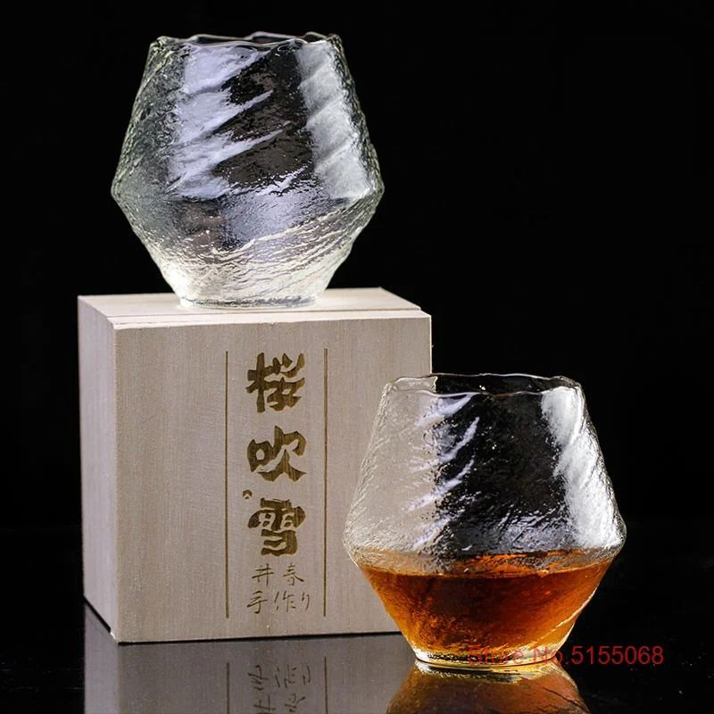 Japanese Hazy Air Whiskey Tumbler HighPerformance Hammer Pattern Brandy Wine Glass 0