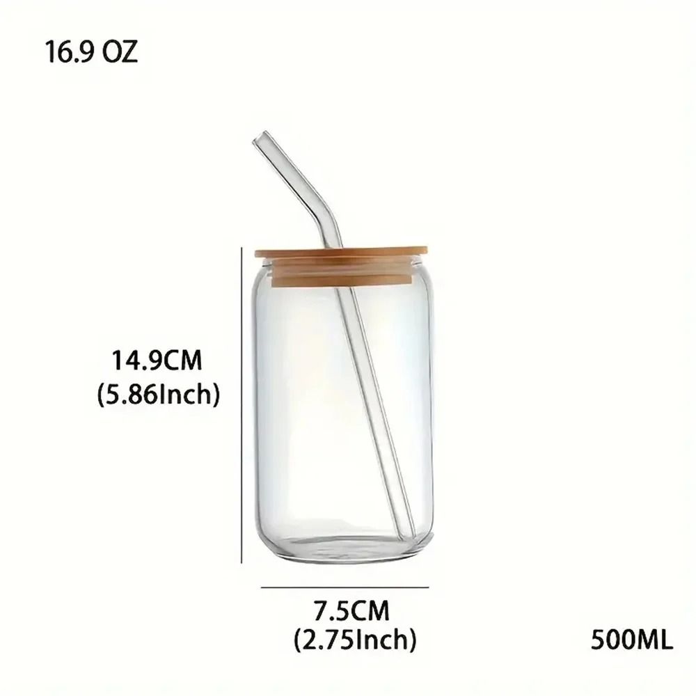 500ml Cherry Bow Glass Tumbler HighPerformance Mason Jar Shaped Drinking Cup With Lid Straw 5