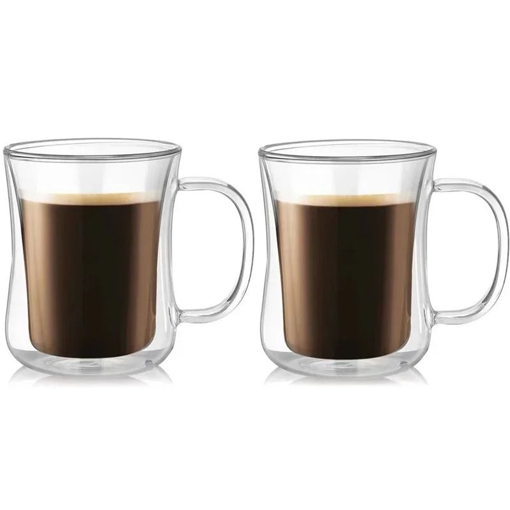 HeatResistant DoubleWall Glass Coffee Cup Set HighPerformance Thermal Beer Tumbler Transparent Dr 7