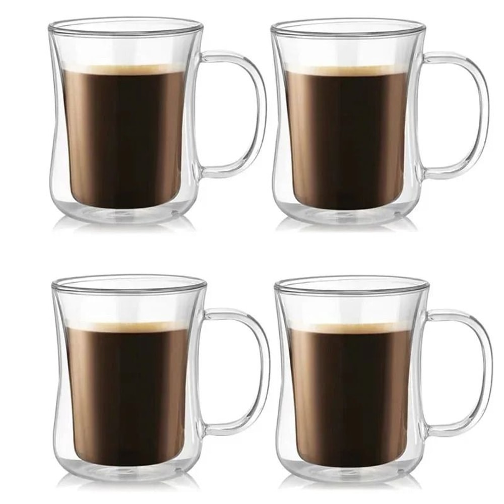 HeatResistant DoubleWall Glass Coffee Cup Set HighPerformance Thermal Beer Tumbler Transparent Dr 8