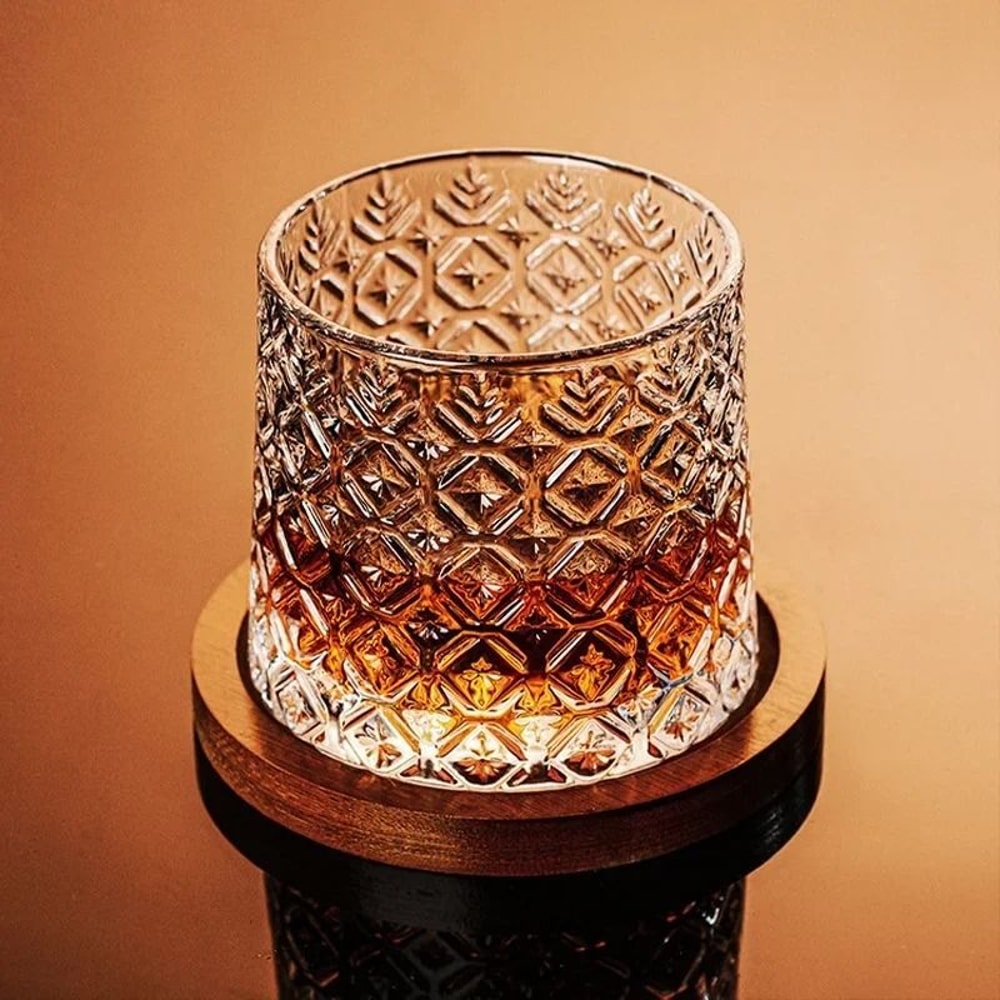 Rotating Crystal Whiskey Tumbler HighPerformance Spinning Spirits Glass With Centrifugal Aeration 3