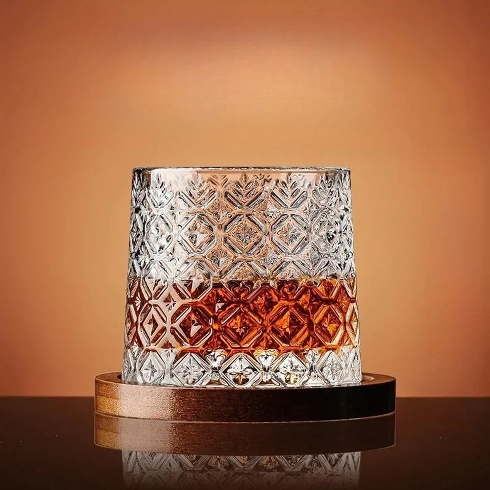 Rotating Crystal Whiskey Tumbler HighPerformance Spinning Spirits Glass With Centrifugal Aeration 8