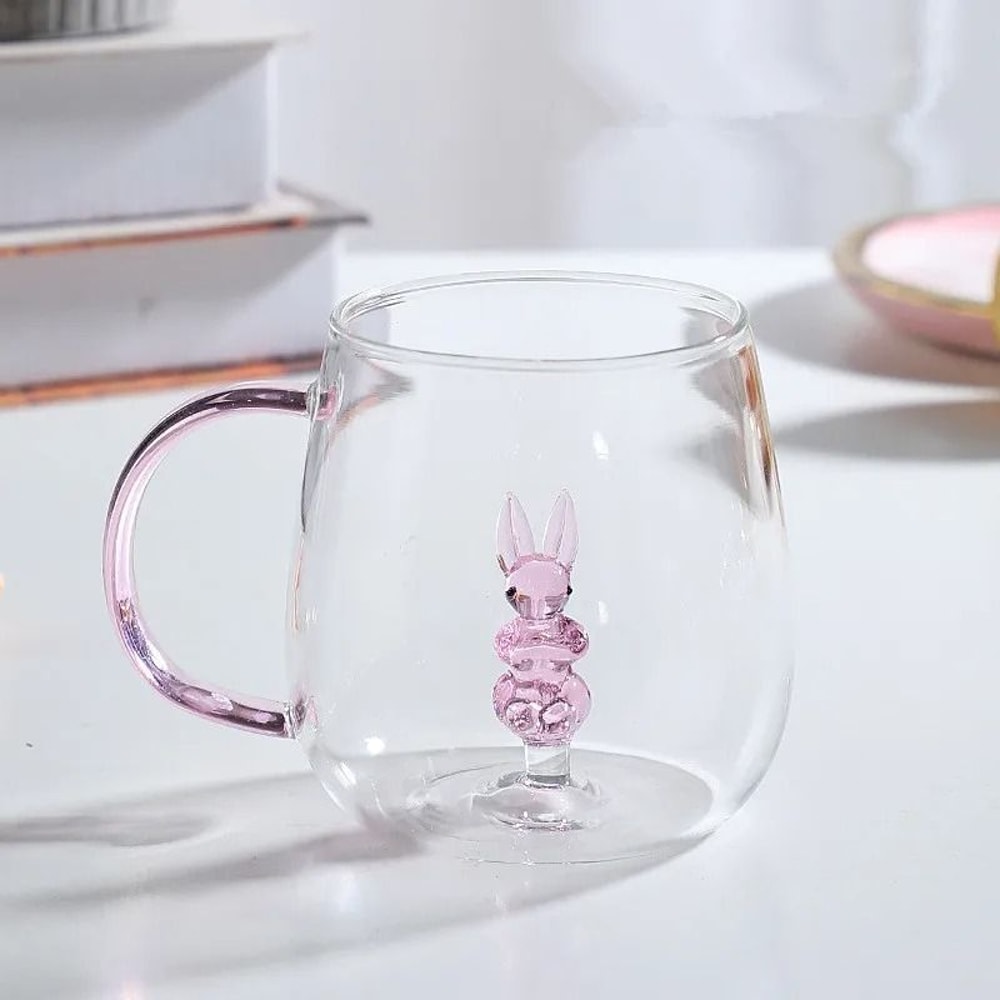 Creative 3D Cartoon Animal Glass Mug HighPerformance Thermal Coffee Milk Tea Breakfast Cup 11