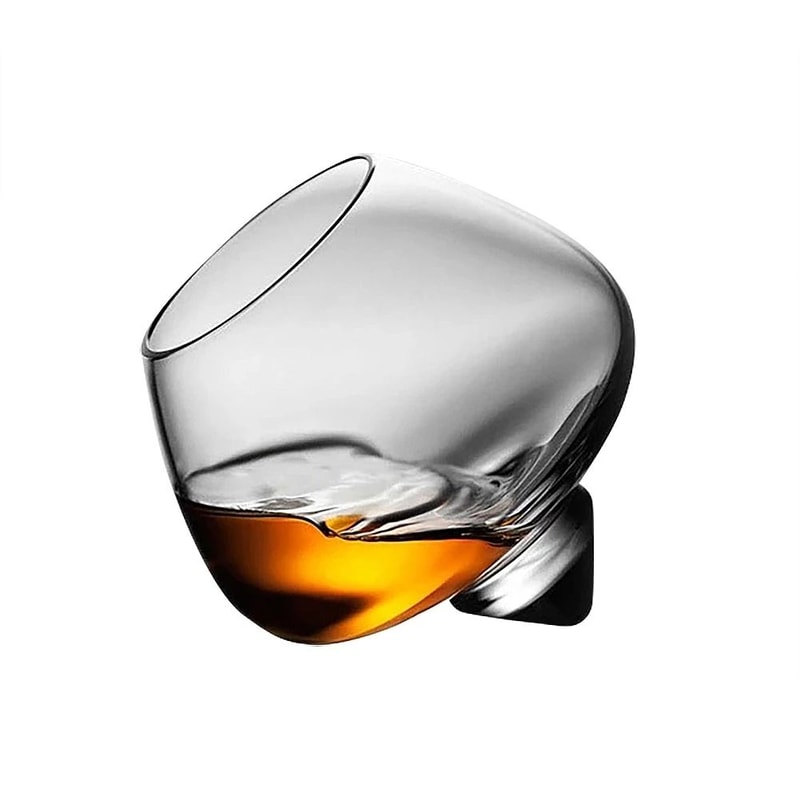 Rotating High Belly Whiskey Glass HighPerformance 250ml Rotating Cigar Cocktail Tumbler 0