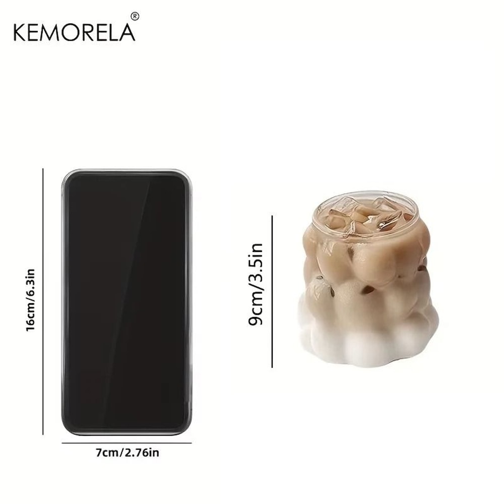 KEMORELA Cloud Glass Tumbler HighPerformance 350ML HeatResistant Bubble Mug For Coffee Cocktails 5