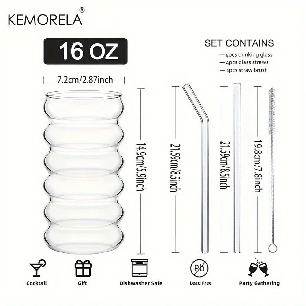 Creative Transparent Ripple Mug HighPerformance HeatResistant Glass Tumbler For Coffee Tea Juice 5