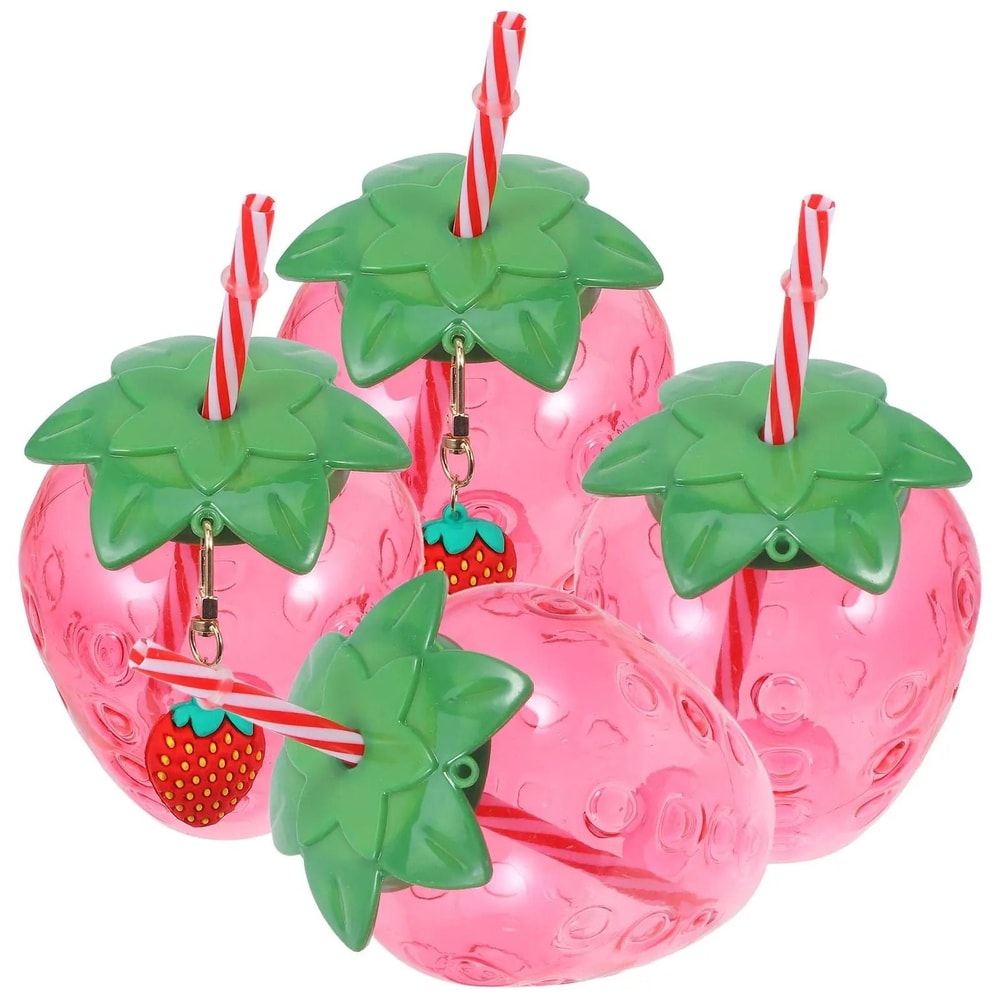 Hawaii Strawberry Glassware Set HighPerformance 4Piece Drinking Tumbler For Juice Cold Beverages 6