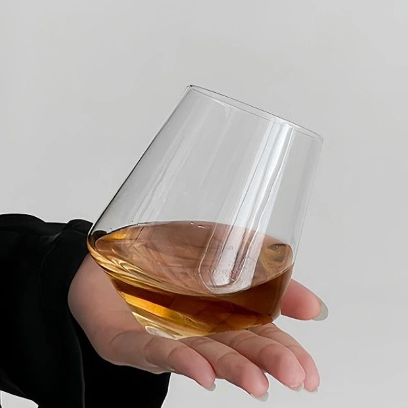 Luxury Rotating Wine Glass Tumbler HighEnd 530ml Transparent Spirits Whiskey Cup 2