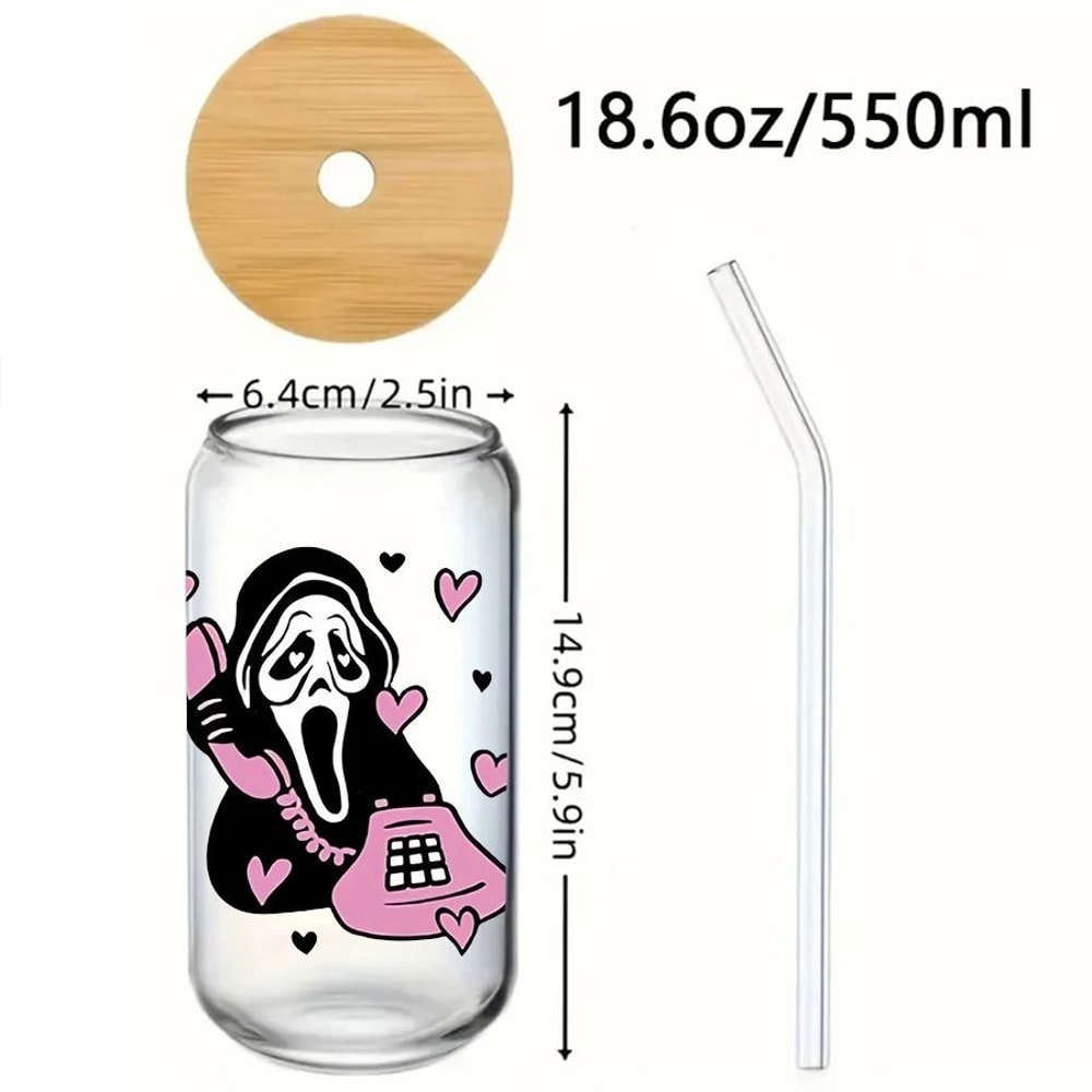 Halloween Party Glass Tumbler Set HighPerformance 186oz 550ml Festive Coffee Juice Mugs 1