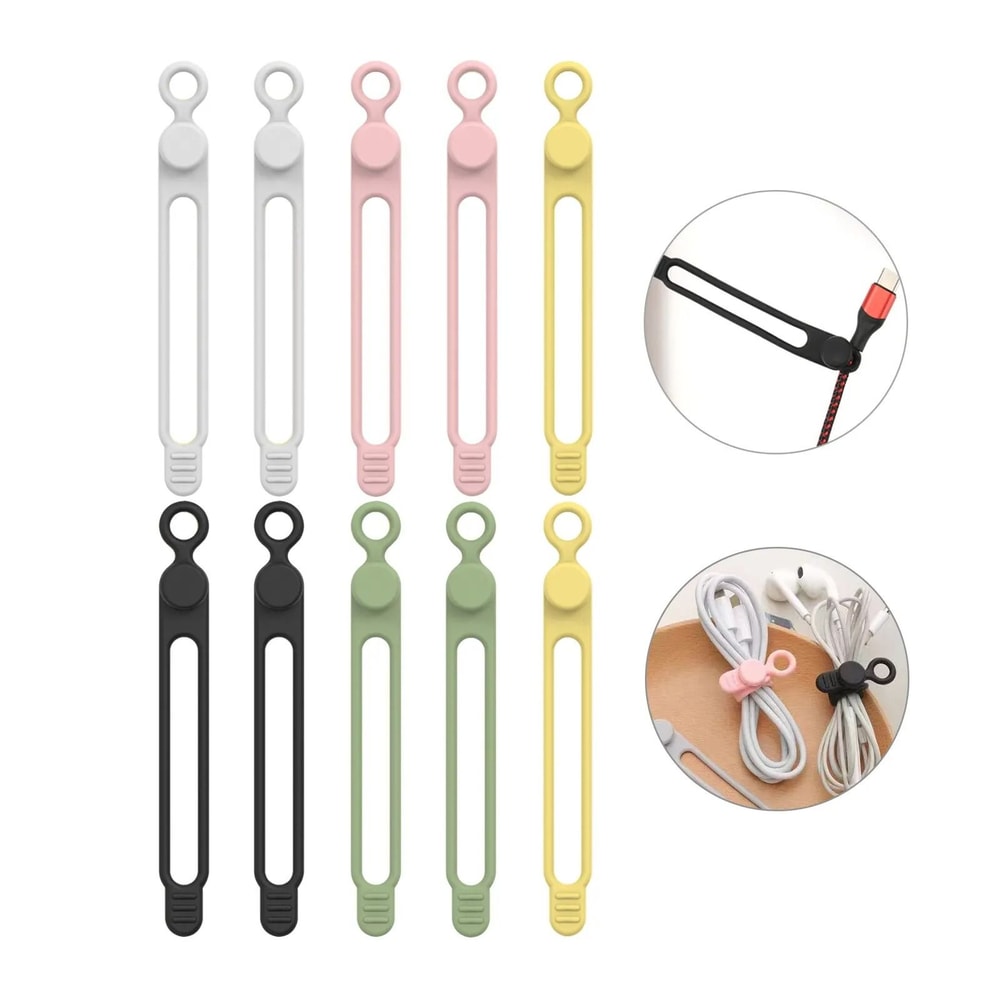 Silicone Travel Cable Ties HighPerformance Elastic Cord Organizer Reusable Wire Straps 9