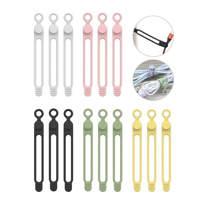Silicone Travel Cable Ties HighPerformance Elastic Cord Organizer Reusable Wire Straps 10