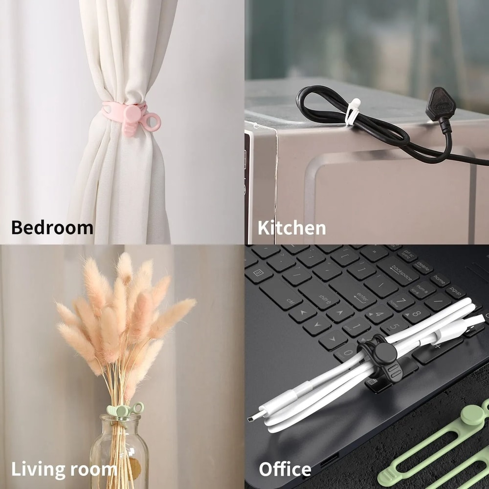Silicone Travel Cable Ties HighPerformance Elastic Cord Organizer Reusable Wire Straps 5