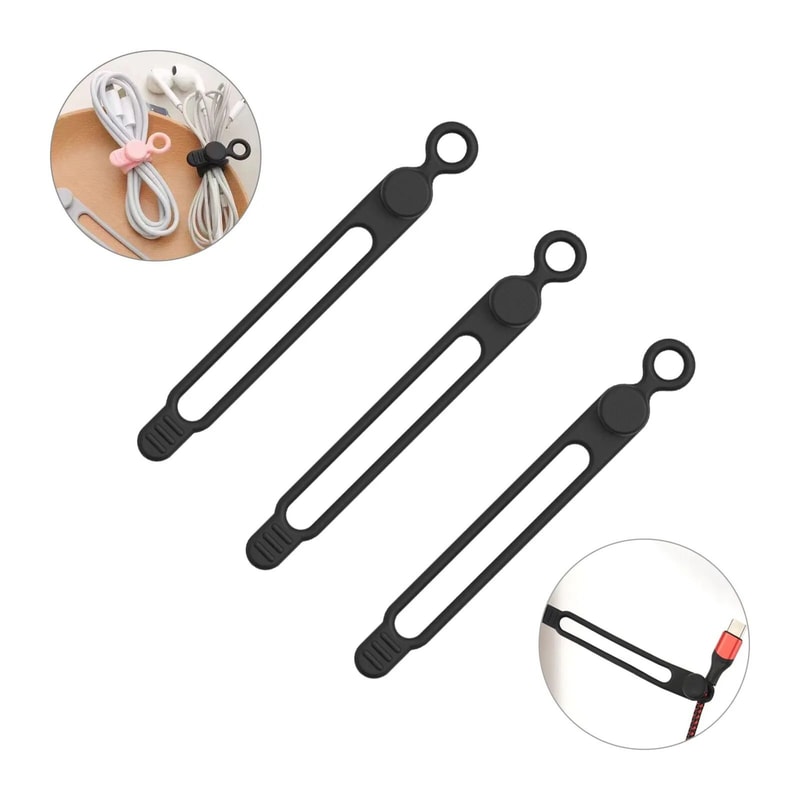 Silicone Travel Cable Ties HighPerformance Elastic Cord Organizer Reusable Wire Straps 6