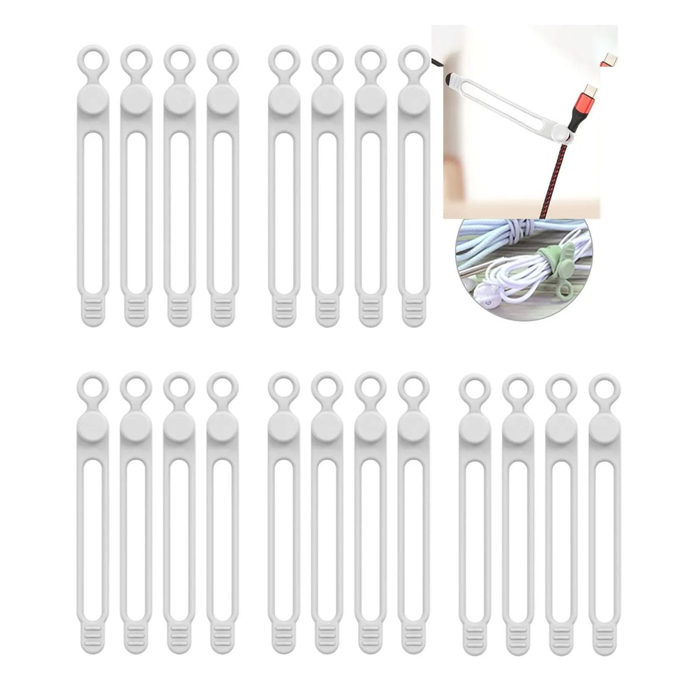 Silicone Travel Cable Ties HighPerformance Elastic Cord Organizer Reusable Wire Straps 7