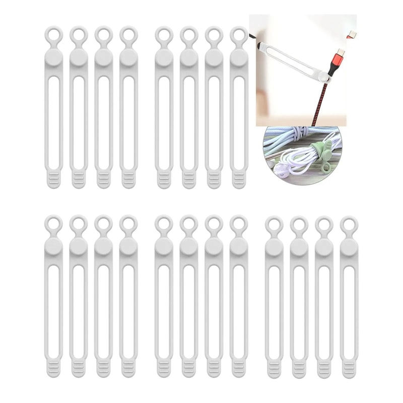 Silicone Travel Cable Ties HighPerformance Elastic Cord Organizer Reusable Wire Straps 7