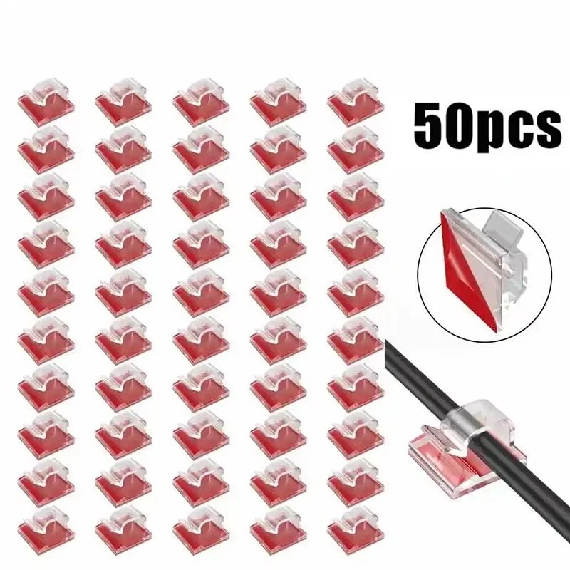 ProSeries Adhesive Cable Management Clips HighPerformance Desk Clamp Cord Protector Set 0