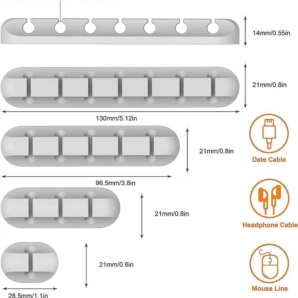 ProSeries Silicone Cable Organizer HighPerformance SelfAdhesive USB Wire Management Clips 2