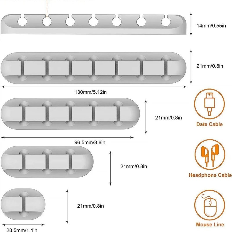 ProSeries Silicone Cable Organizer HighPerformance SelfAdhesive USB Wire Management Clips 2