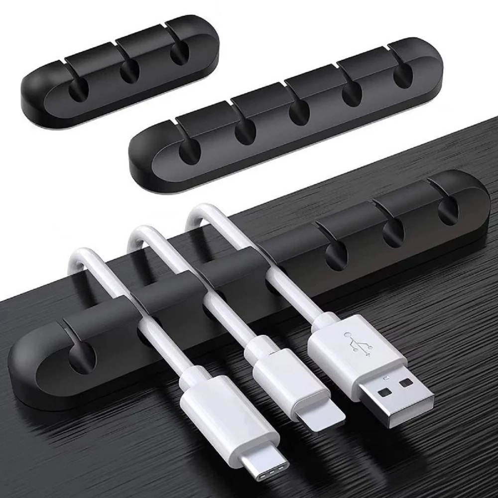 Silicone Cable Management Clips HighPerformance 1357Hole Wire Winder SelfAdhesive Cord Organizer 4