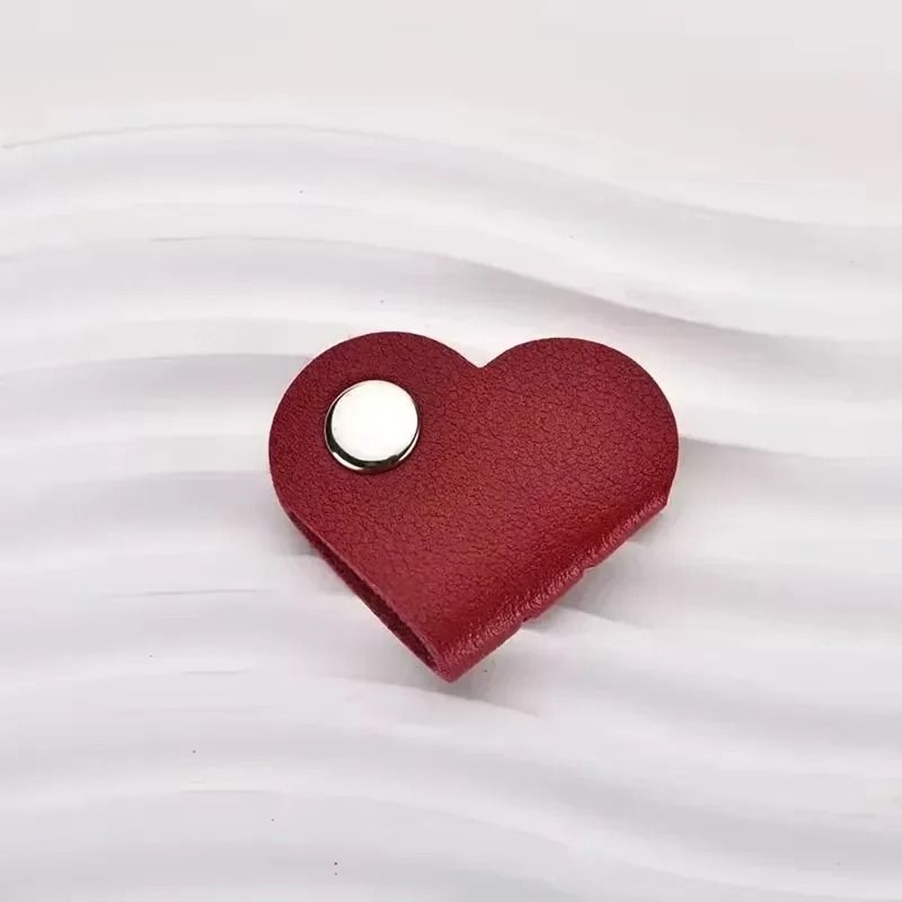 HeartShaped PU Leather Cable Organizer HighPerformance Multifunctional Data Storage Headphone Win 6