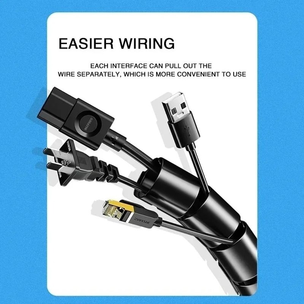 Flexible Cable Tube Sleeve HighPerformance Cord Bundler Desk Wire Management System 3