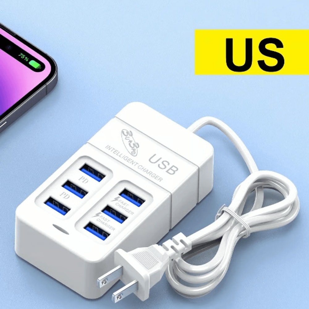 MultiPort USB Wall Charger Fast Charging For IPhone Samsung And More 1