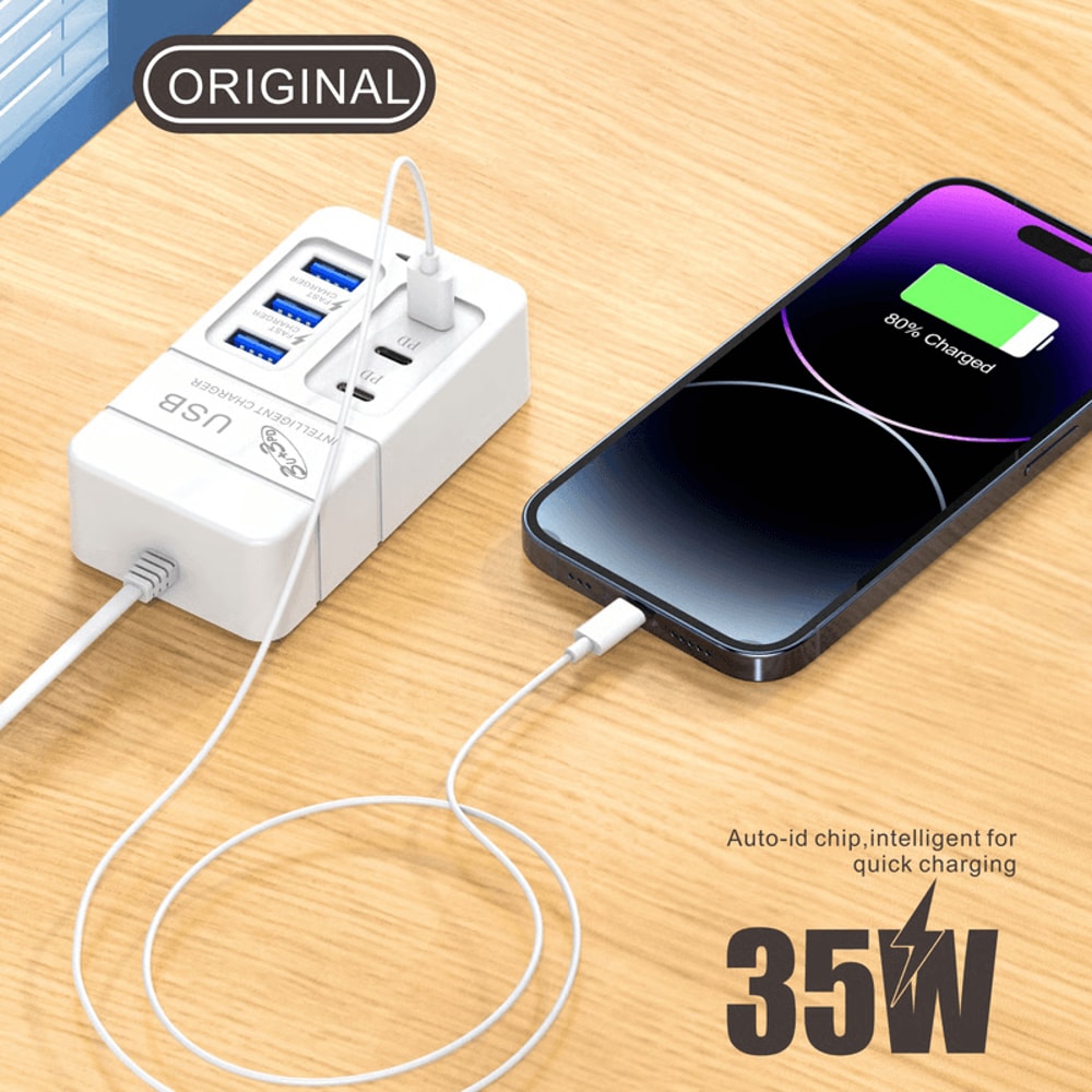MultiPort USB Wall Charger Fast Charging For IPhone Samsung And More 6