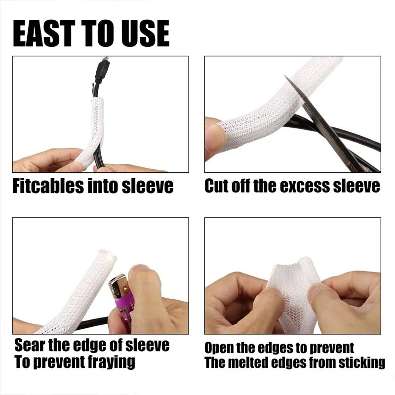 PET Braided Expandable Cable Sleeve HighPerformance Flexible SelfClosed Wire Protector Insulated 4