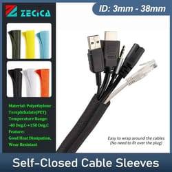 self-closed pet braided cable sleeve – high-performance flexible split loom & auto line protector