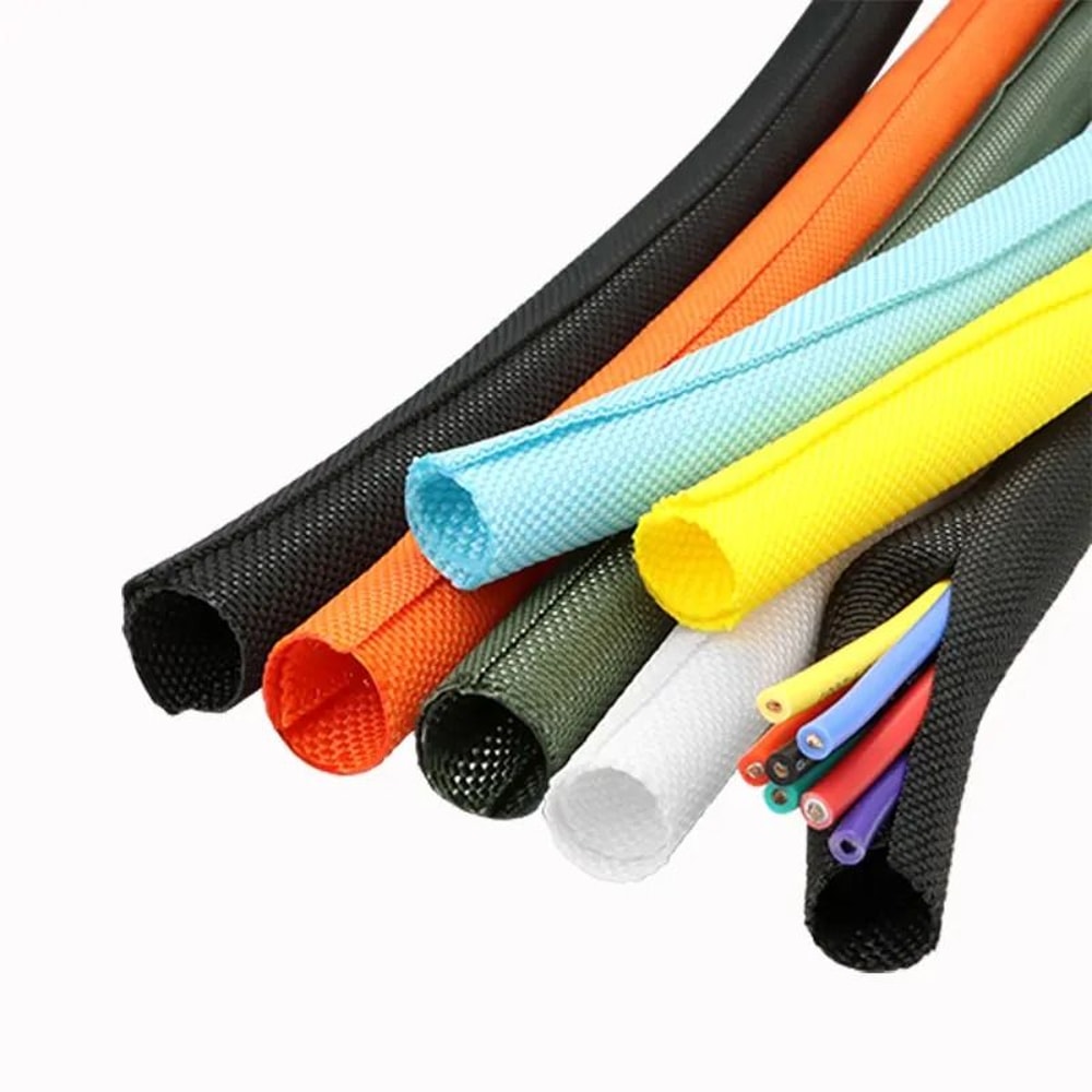 SelfClosed PET Braided Cable Sleeve HighPerformance Flexible Split Loom Auto Line Protector 1
