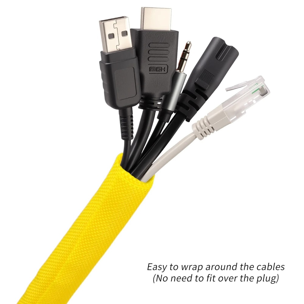 SelfClosed PET Braided Cable Sleeve HighPerformance Flexible Split Loom Auto Line Protector 6