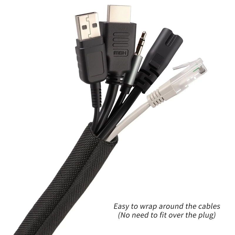 SelfClosed PET Braided Cable Sleeve HighPerformance Flexible Split Loom Auto Line Protector 7