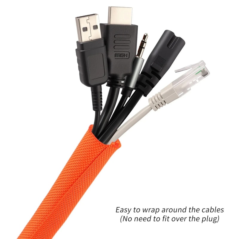 SelfClosed PET Braided Cable Sleeve HighPerformance Flexible Split Loom Auto Line Protector 8