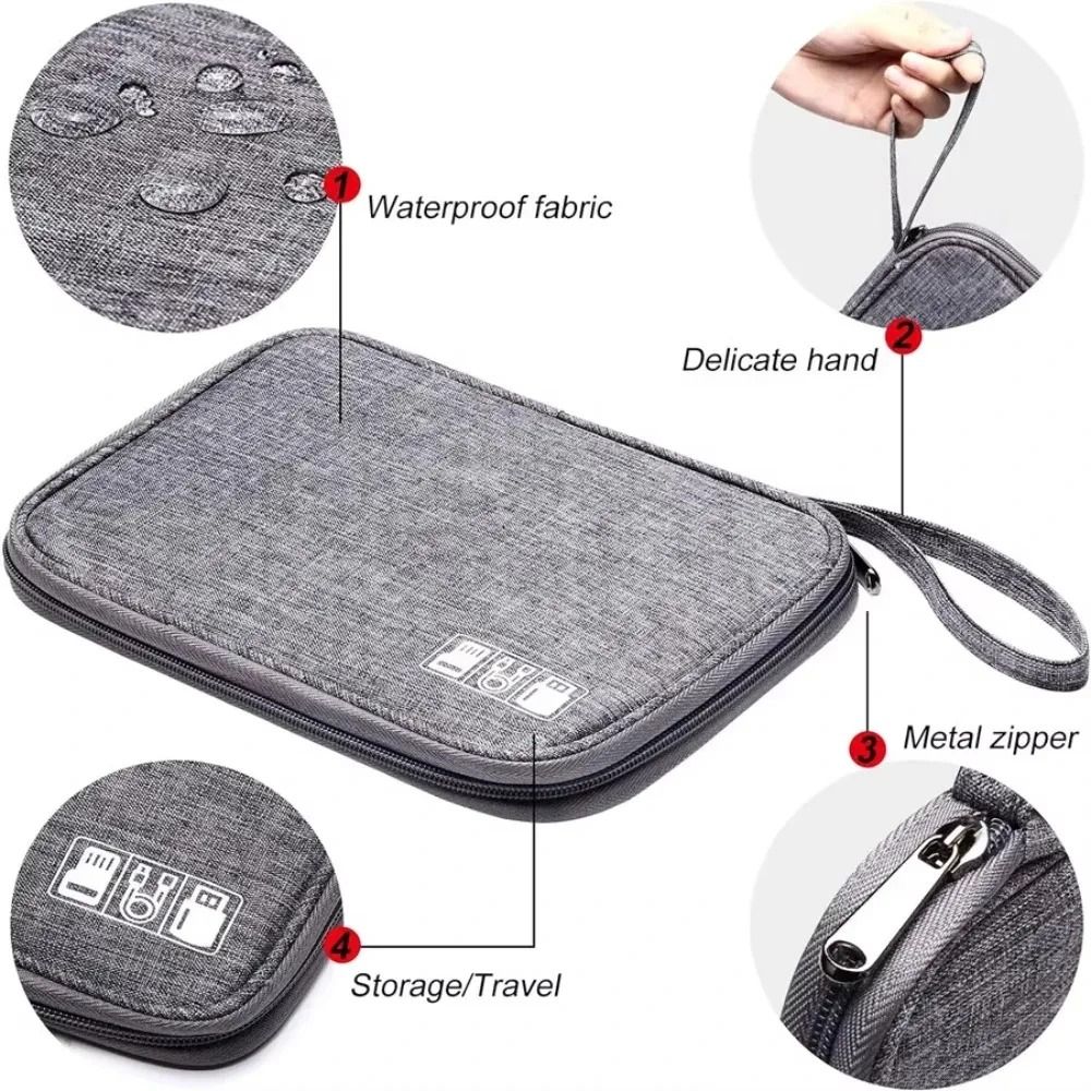 Portable Electronic Accessory Organizer HighPerformance Waterproof Travel Bag For USB Data Cables 3