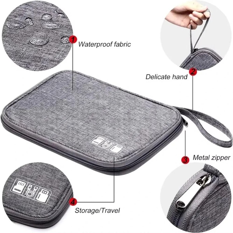 Portable Electronic Accessory Organizer HighPerformance Waterproof Travel Bag For USB Data Cables 3