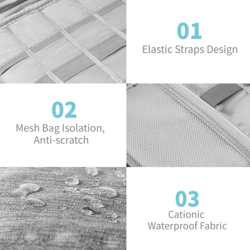 Portable Electronic Accessory Organizer HighPerformance Waterproof Travel Bag For USB Data Cables 5
