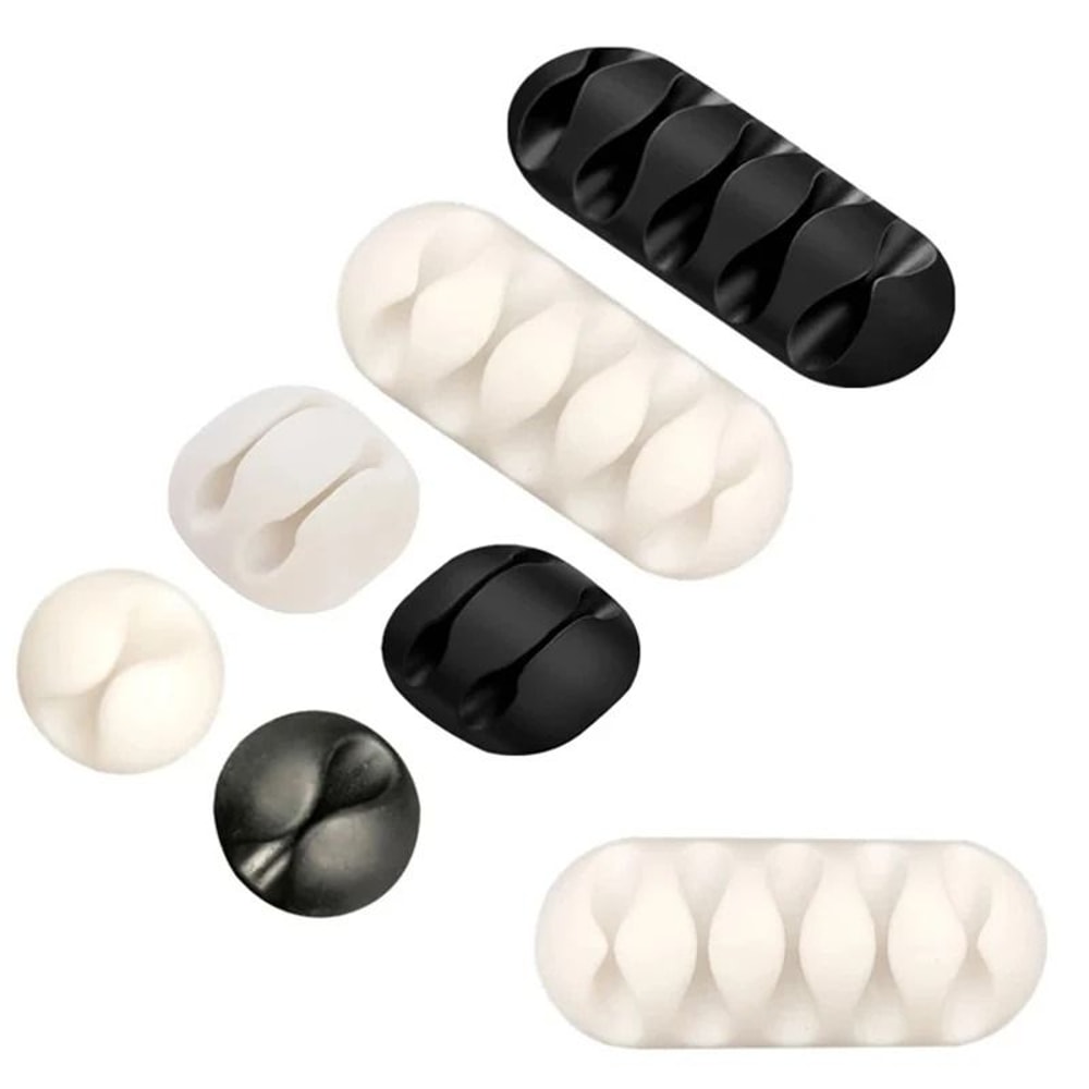 Silicone USB Cable Organizer Clips HighPerformance Round Charger Cord Winder Desk Tidy Adhesive H 0