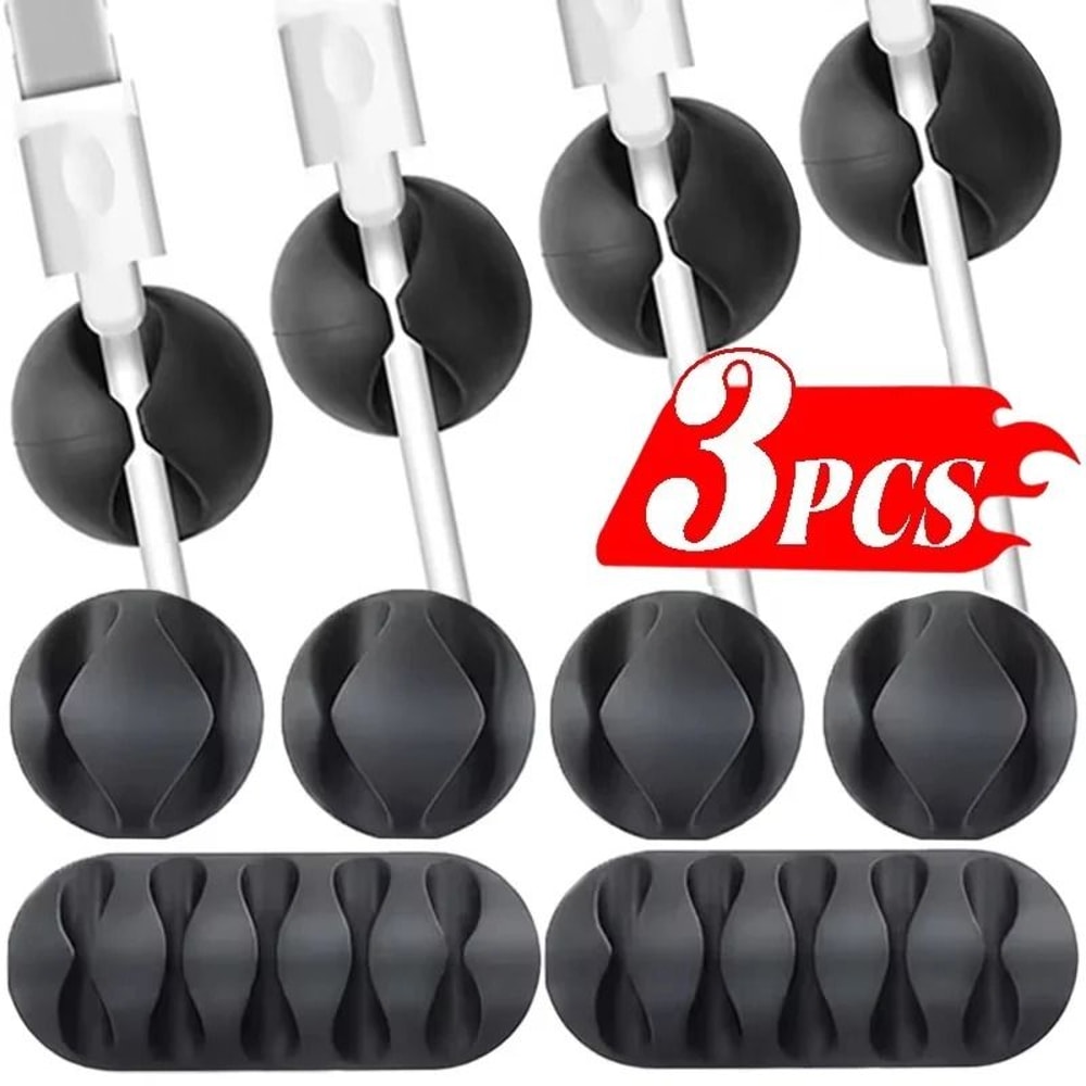 Silicone USB Cable Organizer HighPerformance Desktop Wall Charging Cord Clips 0