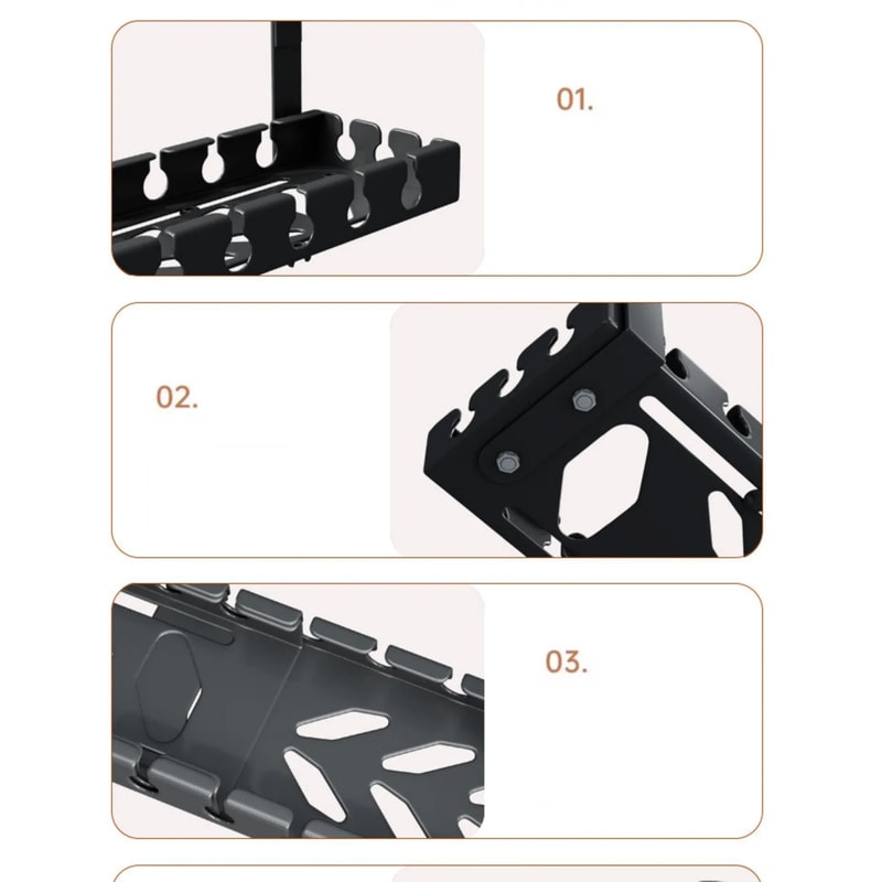 Retractable UnderTable Cable Management Tray HighPerformance NoPunching Metal Desk Wire Organizer 4