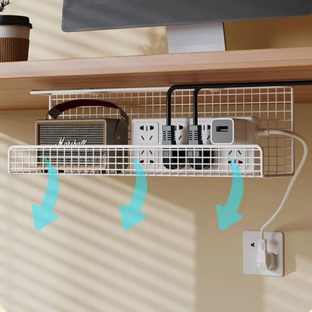 UnderDesk Cable Management Tray HighPerformance NoDrill Wire Socket Power Cable Storage Organizer 6