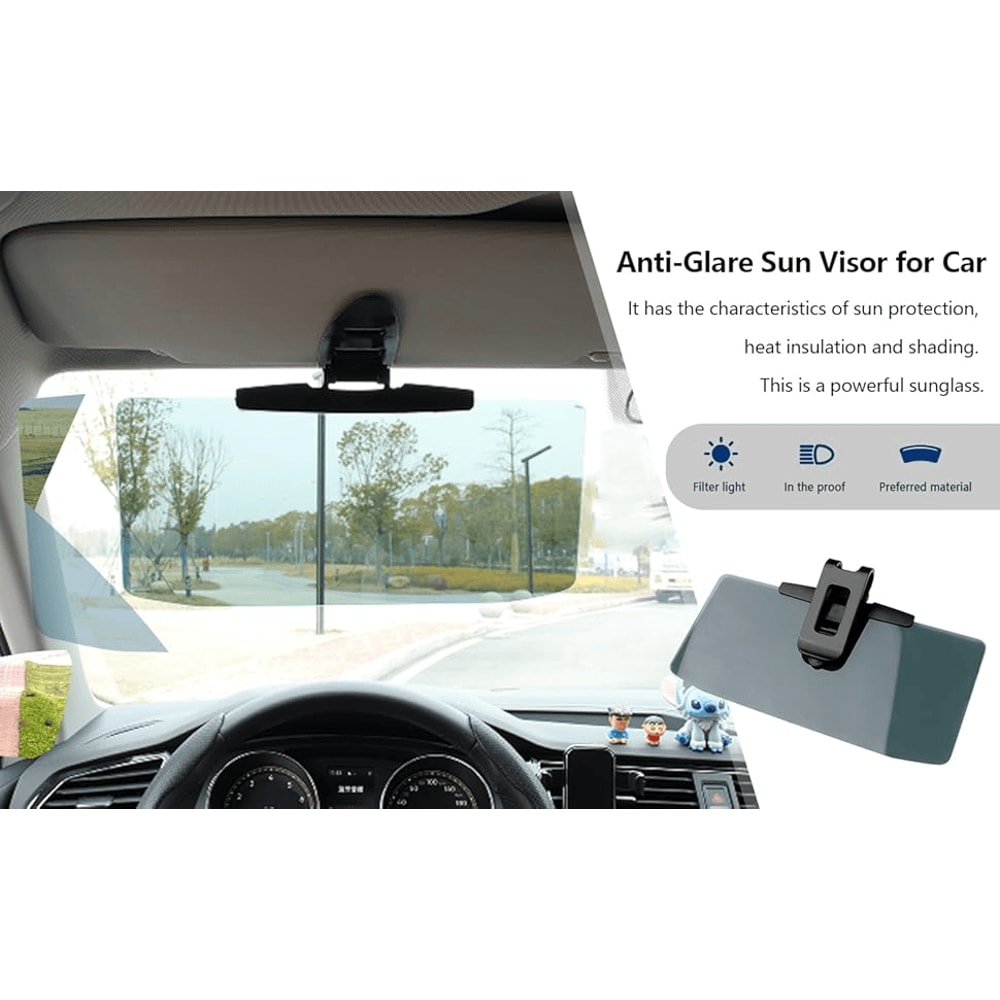 Car AntiGlare Visor Mirror For Clearer Vision Less Eye Strain Safer Driving 9