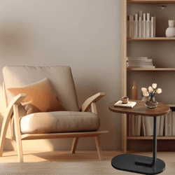 adjustable c-shaped laptop table with rotating top for sofa, bed, and home office