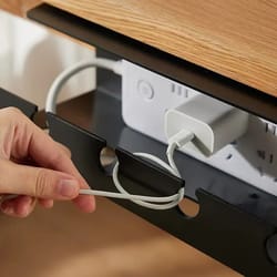 heavy-duty no-drill under-desk cable management tray – high-performance power strip & cord holder with adjustable clamp