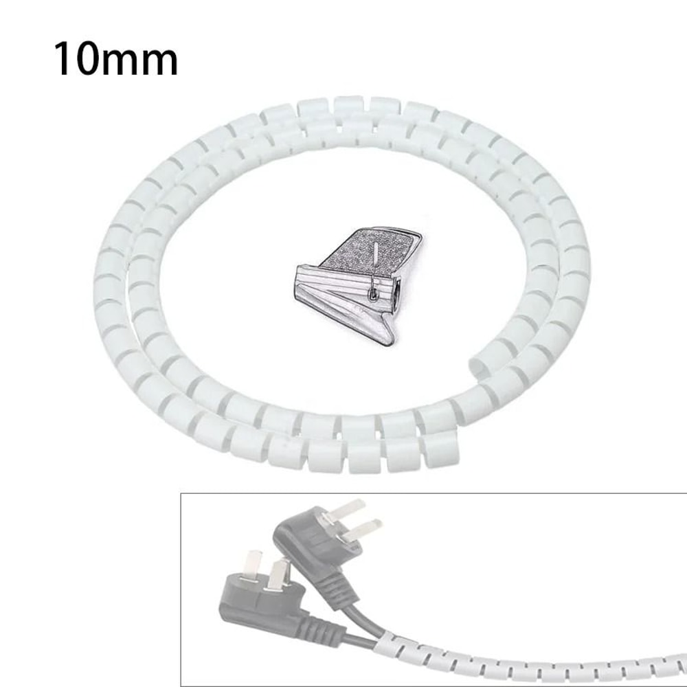 Spiral Cable Cover Protector HighPerformance 2M Desk Organizer Flexible Computer Cord Bite Tube 10
