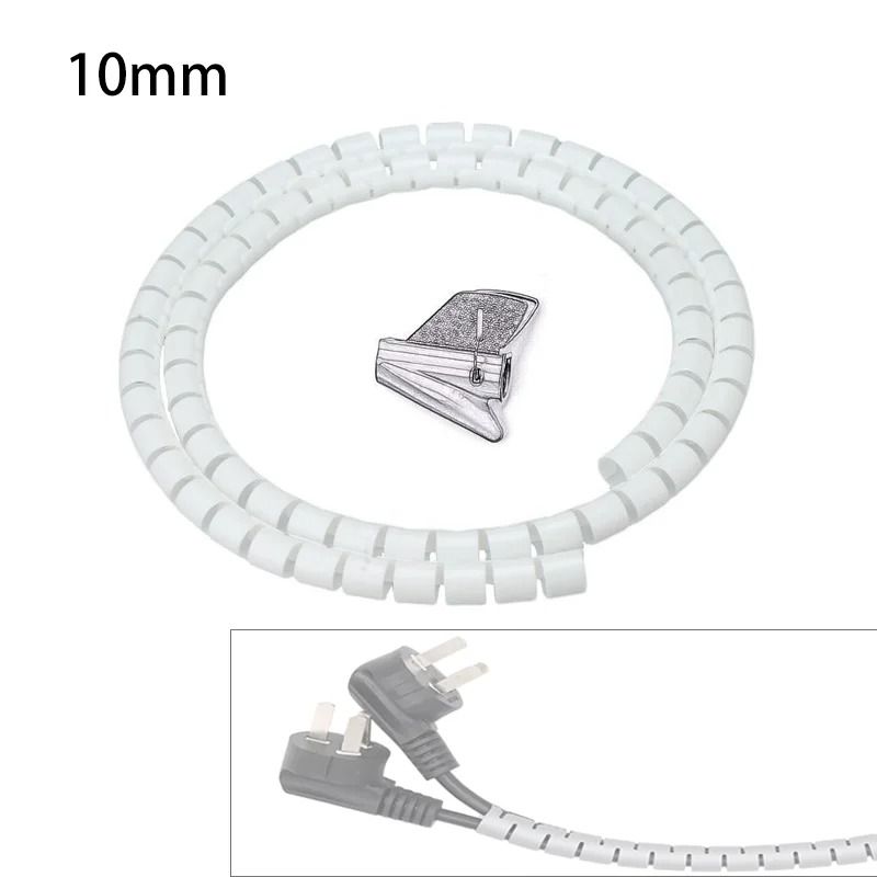 Spiral Cable Cover Protector HighPerformance 2M Desk Organizer Flexible Computer Cord Bite Tube 10
