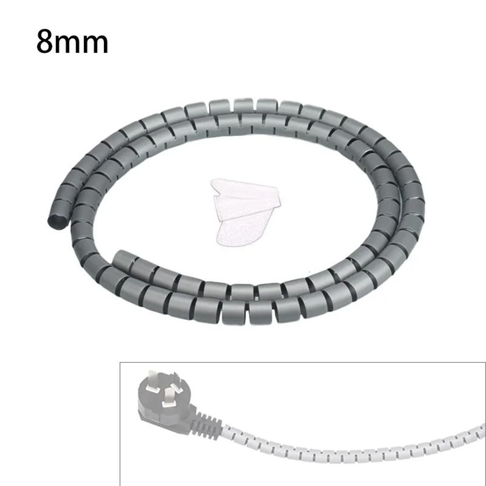 Spiral Cable Cover Protector HighPerformance 2M Desk Organizer Flexible Computer Cord Bite Tube 8